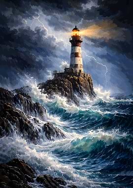 Lighthouse in a Storm