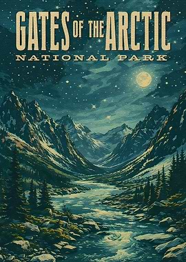 Gates of the Arctic National Park Vintage Poster