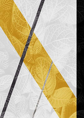 Abstract Yellow and White Leaf Pattern