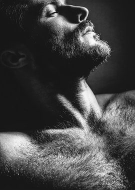 Moody Black White Male Portrait