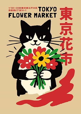Tokyo Flower Market Poster