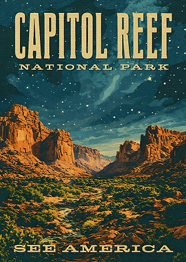 Capitol Reef National Park Vintage Poster