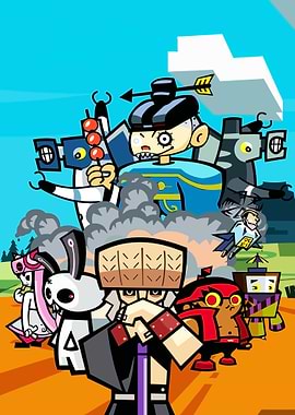 Anime Characters in a Chaotic Scene