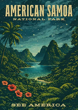 American Samoa National Park Vintage Poster