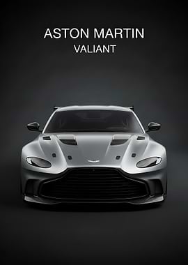 silver Aston Martin Valiant Car poster