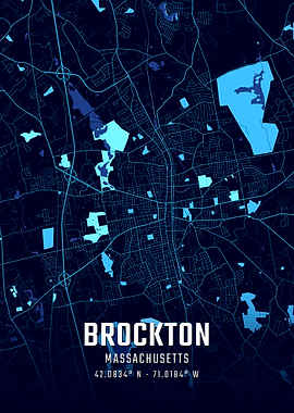 Brockton Massachusetts Map Art