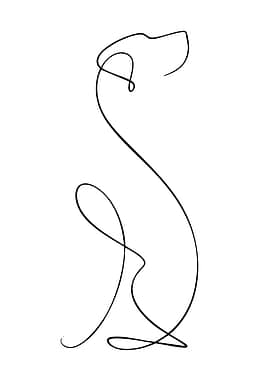 Minimalist Dog Line Art