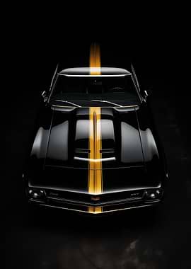 Classic Black Muscle Car