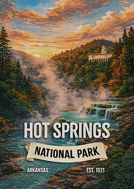 Hot Springs National Park Vintage Poster