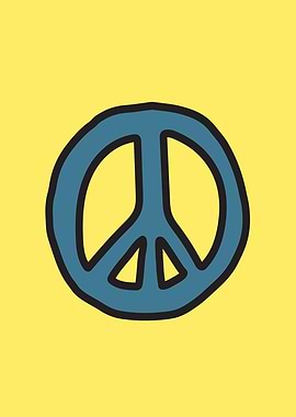 Peace Symbol on Yellow Background