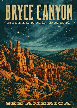 Bryce Canyon National Park Vintage Poster