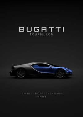 Bugatti Tourbillon Car Poster