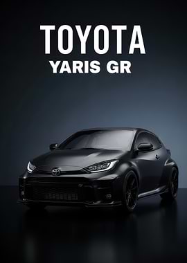 black Toyota Yaris GR poster