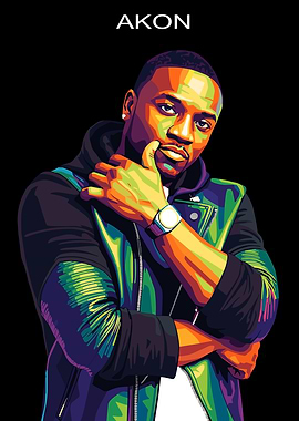Akon Pop Art Portrait