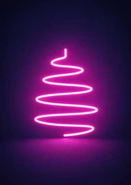 Pink Neon Christmas Tree