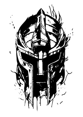 Black and White Gladiator Helmet