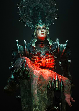 Gothic Warrior Holding a Child