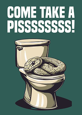 Snake Funny Bathroom Poster