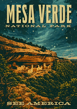 Mesa Verde National Park Vintage Poster