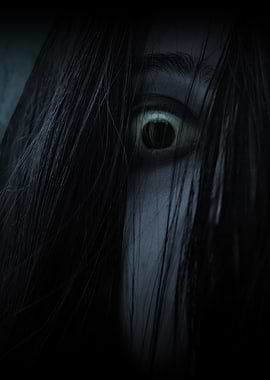 Scary Woman's Eye Peeking Through Hair