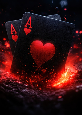 Two Aces of Hearts on Fire