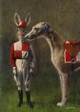Rabbit Jockey And Whippet