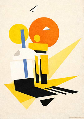 Abstract Geometric Composition with Circles and Rectangles