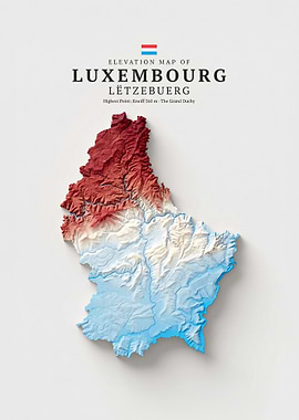 Luxembourg Elevation Map