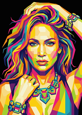 Colorful Pop Art Portrait of a Woman