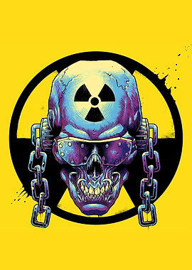 Radioactive Skull with Chains