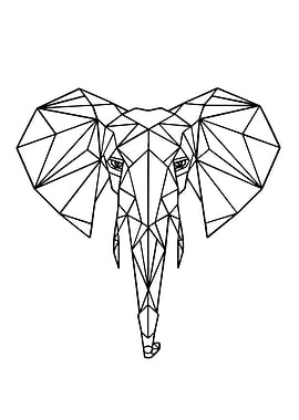 Geometric Elephant Head