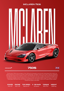 McLaren 750S Car Poster