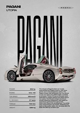 Pagani Utopia Car Poster