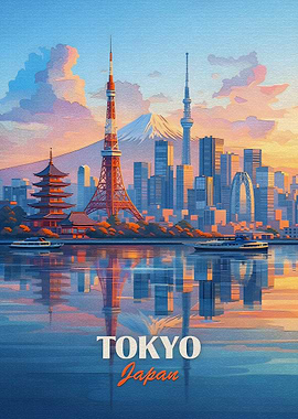 Tokyo Skyline with Mount Fuji