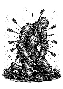 Knight Fallen Amidst Arrows