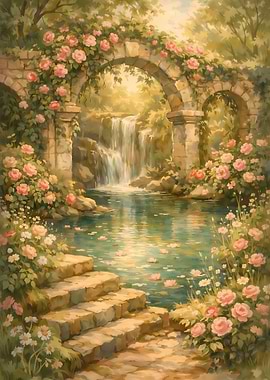 Enchanted Garden Waterfall Archway