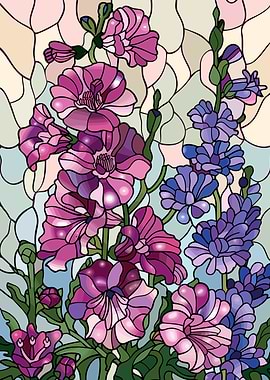 Stained Glass Floral Arrangement