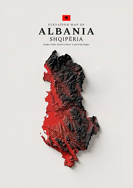 Albania Elevation Map