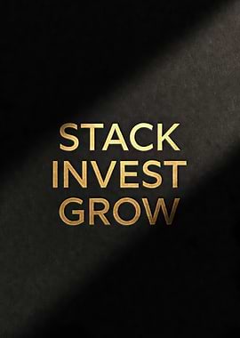 Stack Invest Grow Text Art