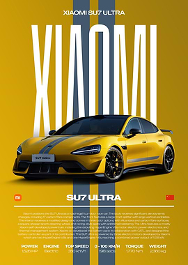 Xiaomi SU7 Ultra Car Poster