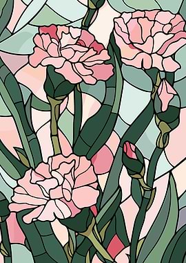 Stained Glass Carnations