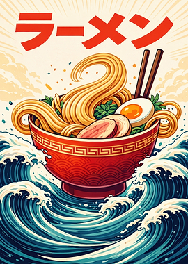 Ramen Bowl with Waves