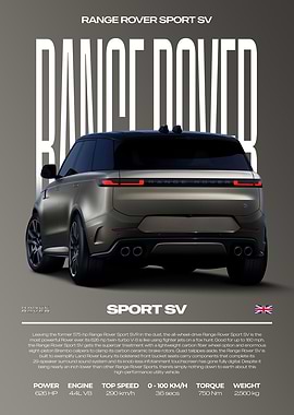 Range Rover Sport SV Car Poster