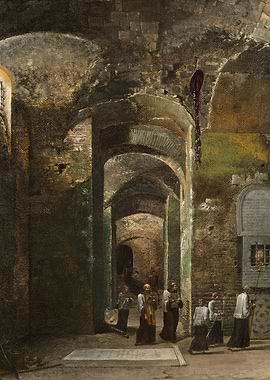 Religious Procession in Ancient Ruins