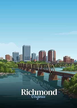 Richmond Virginia Skyline and Bridge
