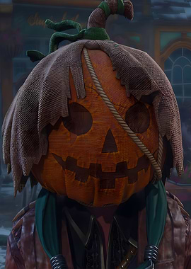 Scarecrow Pumpkin Head Character