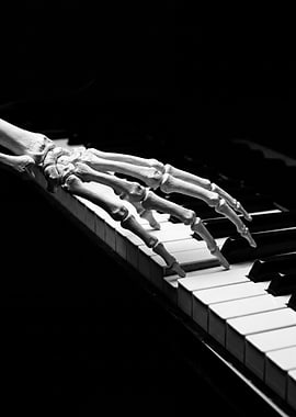Skeleton Hand Playing Piano