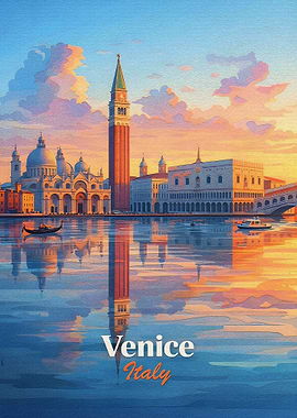 Venice Italy Canal Sunset