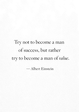 Albert Einstein quote on value