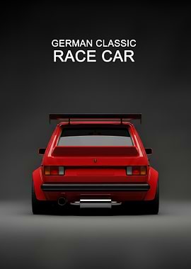 Red German Classic old Race Car